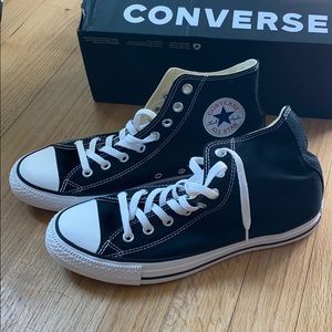 BRAND NEW Black high top converse.